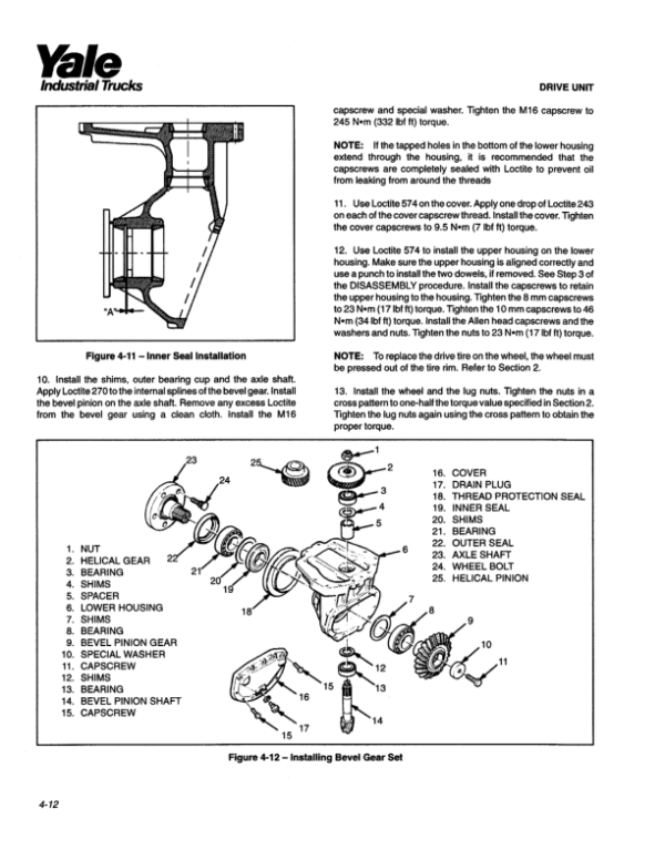 Yale NDR030AC, NDR030BC, NS040AD, NR045BC Forklift A815 Service Repair Manual Workshop Guide