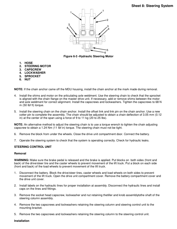 Yale NDR030CA, NDR030GA, NDR045CA, NDR045GA Forklift A861 Service Repair Manual Workshop Guide