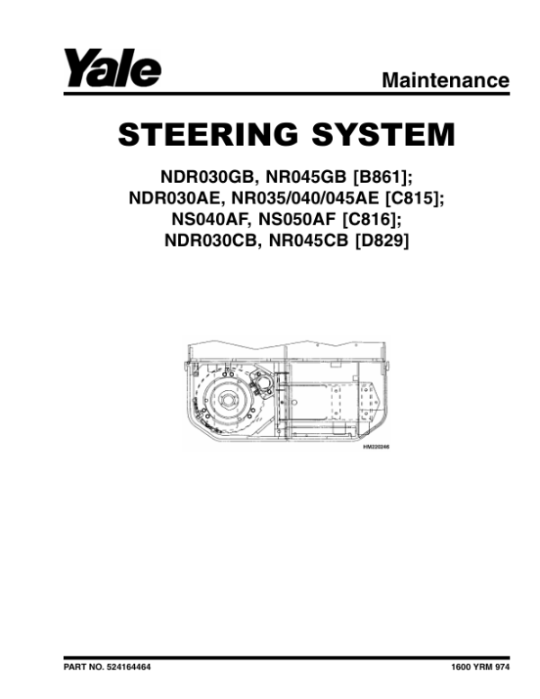 Yale NDR030CB, NR045CB Reach Truck D829 Series Repair Manual Workshop Guide