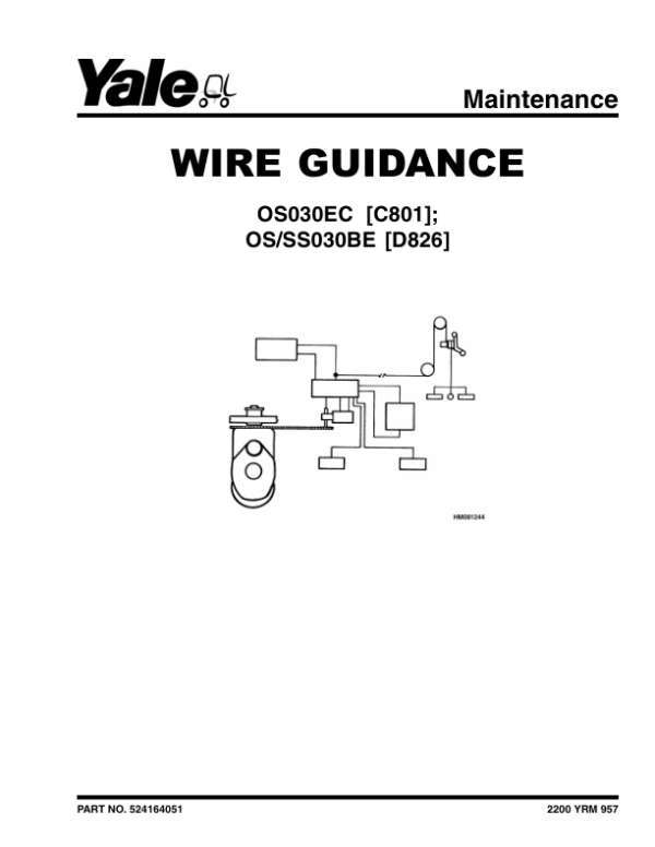 Yale OS030BE, SS030BE Order Selector D826 Series Repair Manual Workshop Guide