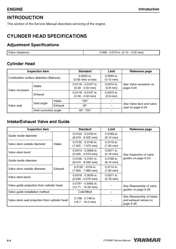 Yanmar 3TNV88F Engine Service Repair Manual
